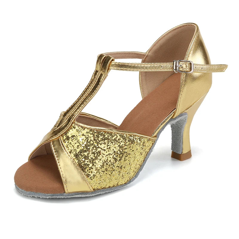 Hot Selling Women Professional Dancing Shoes Ballroom Dance Shoes Ladies Latin Dance Shoes Heeled 5CM/7CM