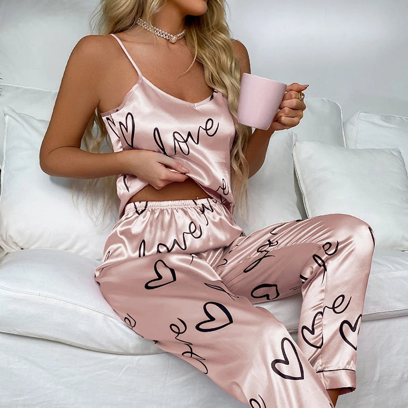 Satin Cami Trouser Pajama Set