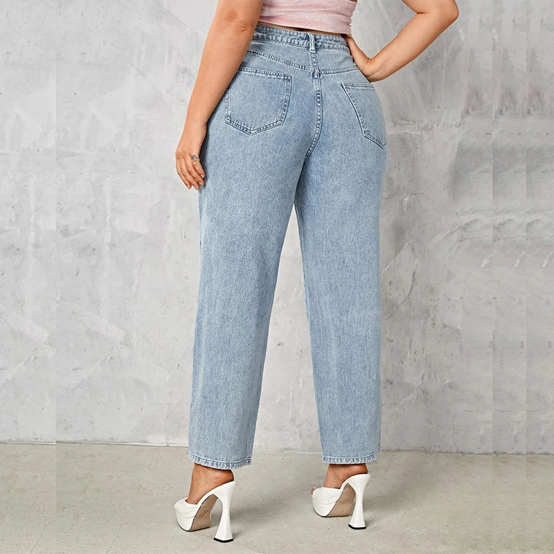 Stretch Straight-Leg Curve Jeans