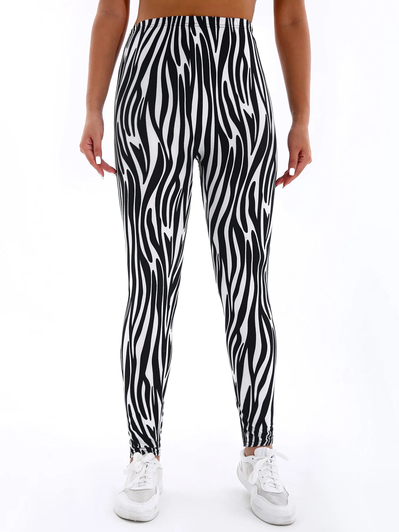 Brushed Irregular Stripe Leggings