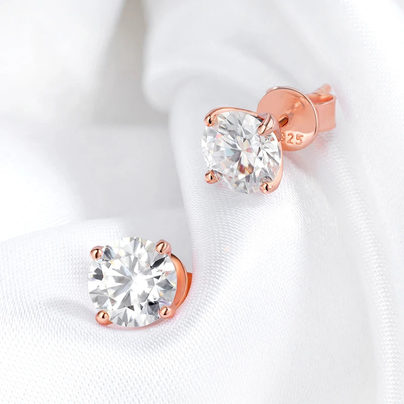 Sterling Silver Moissanite Studs