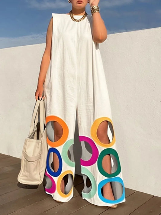 Rainbow Cutout Wide-Leg Jumpsuit