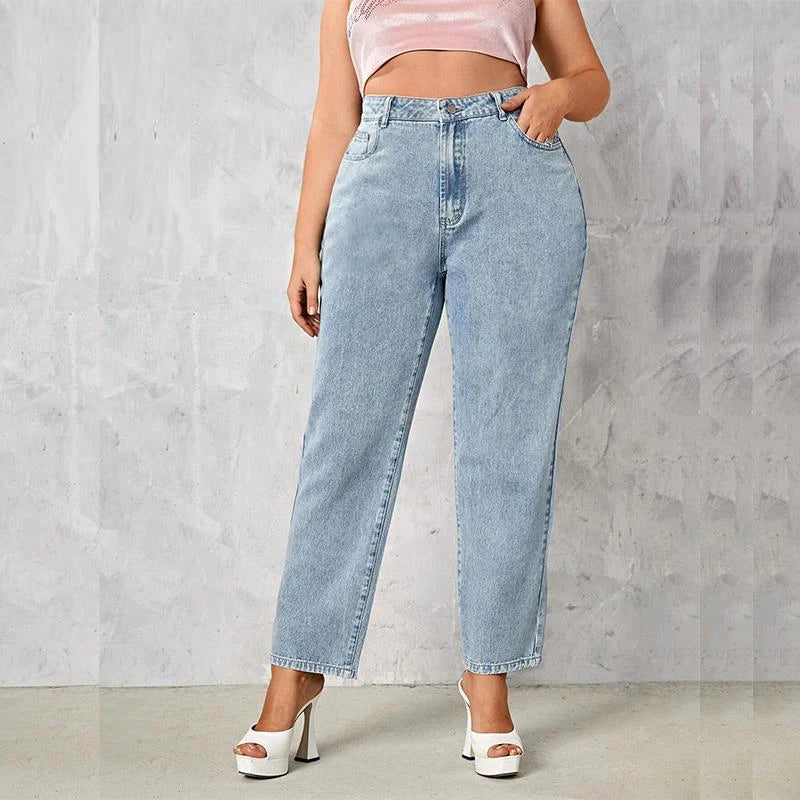 Stretch Straight-Leg Curve Jeans