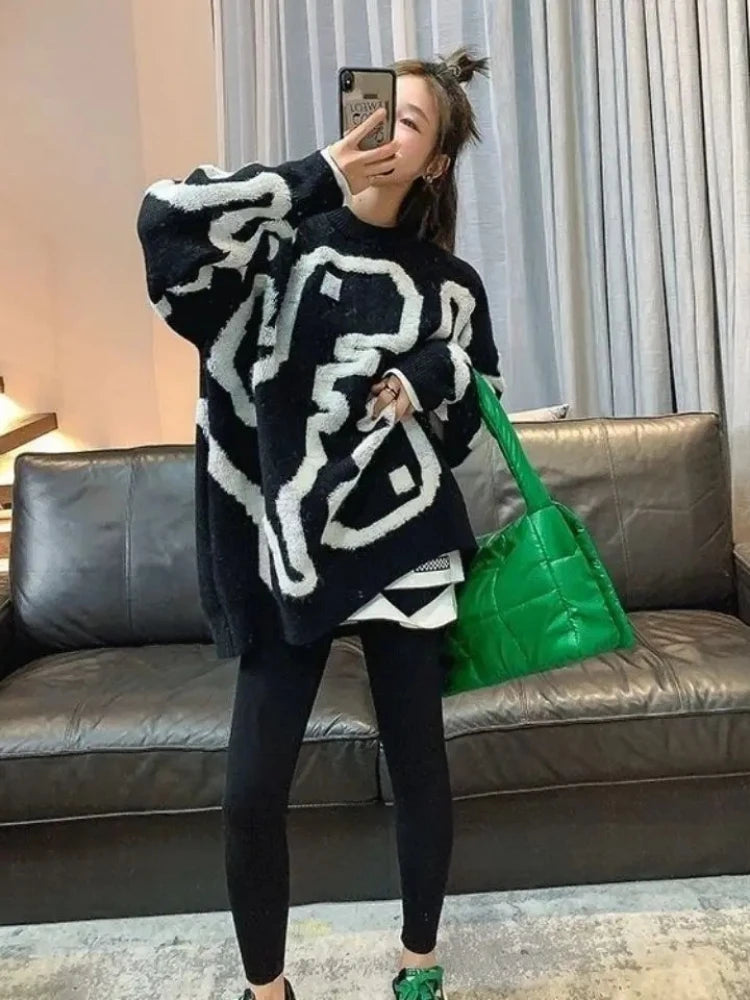 Korobov Japanese Vintage Elegant O Neck Women Sweaters Flower Embroidery Sueter Mujer Korean Chic Streetwear Jumper Femme