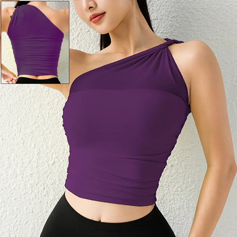 One-Shoulder Wireless Sports Bra