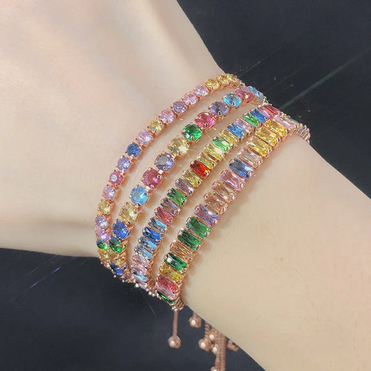 Rainbow Zircon Tennis Bracelet