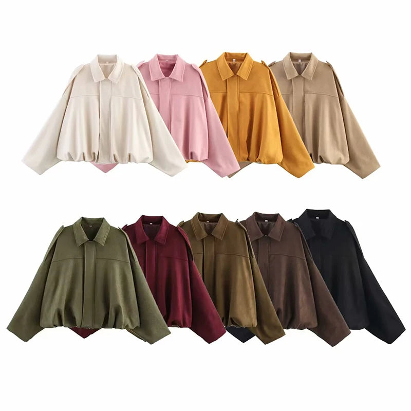Textured Suede Bomber Jacket