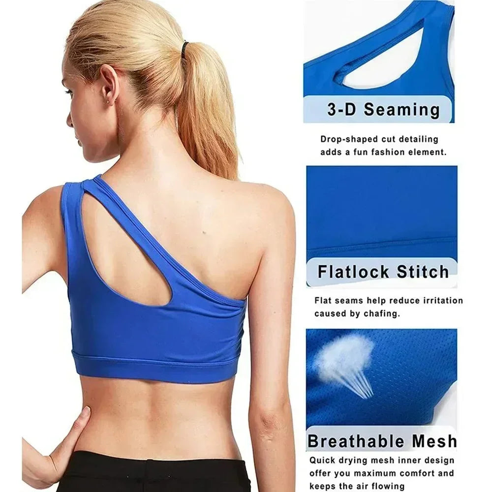 One-Shoulder Wireless Sports Bra