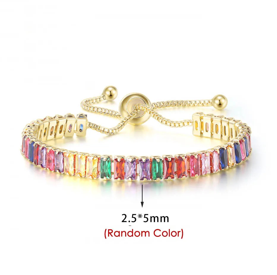 Rainbow Zircon Tennis Bracelet