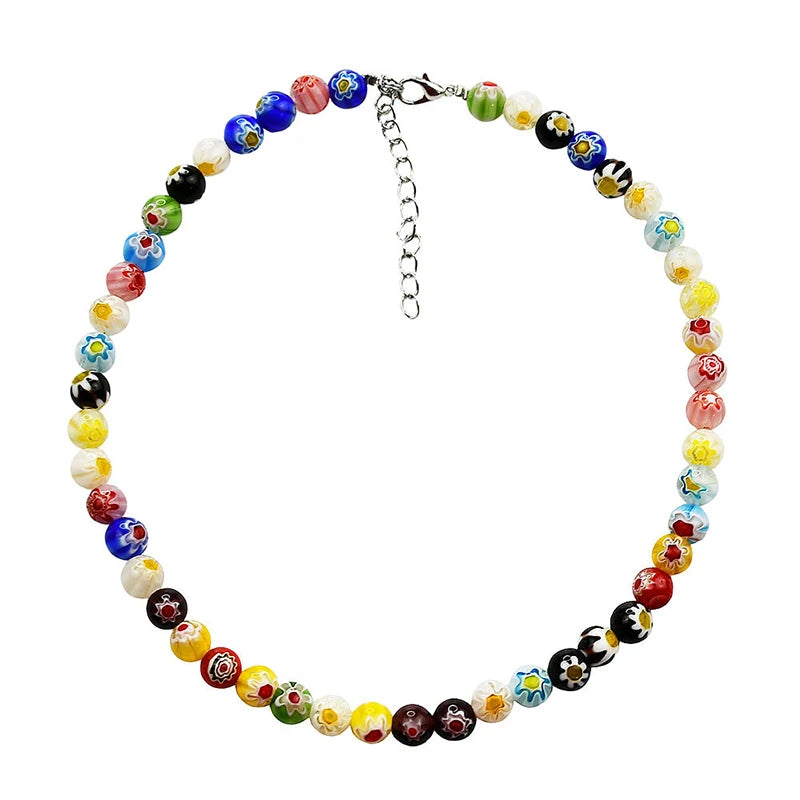 Multicolor Glass Beaded Choker