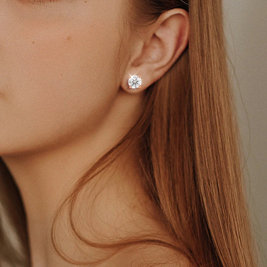 Sterling Silver Moissanite Studs
