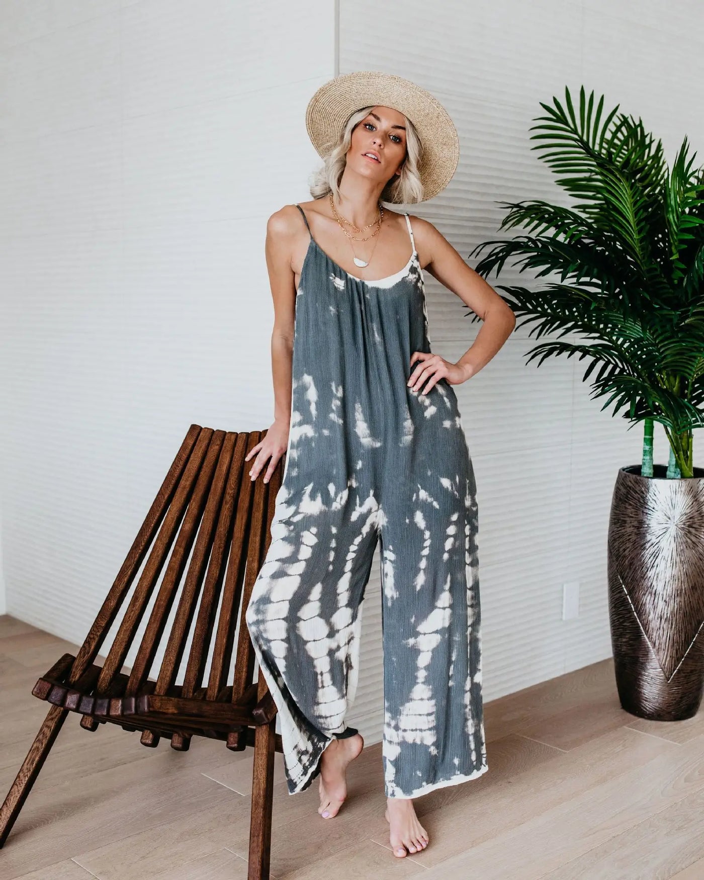 Printed Wide Leg Jumpsuit