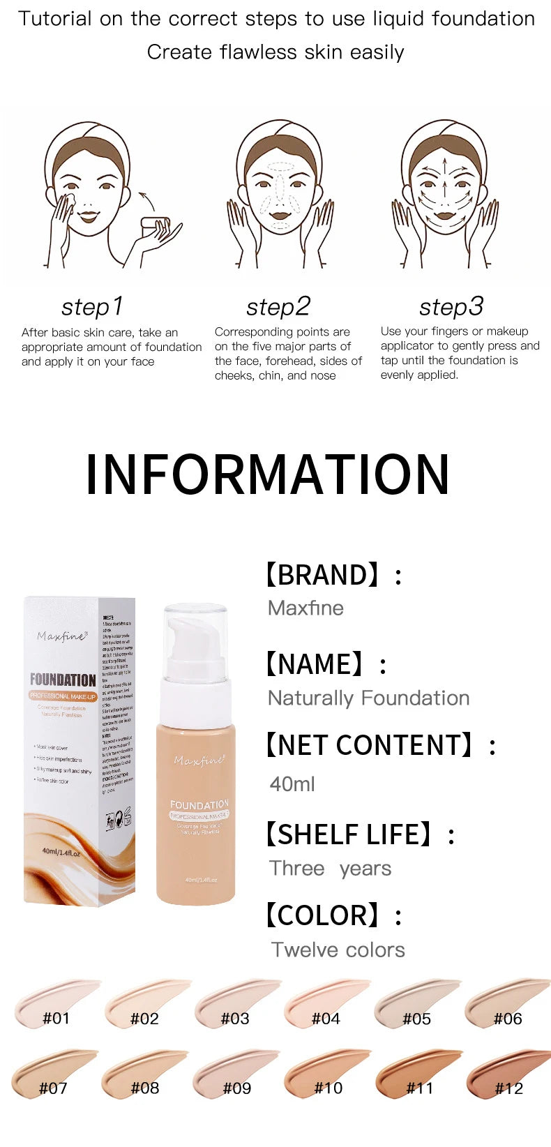 Sweat-Resistant Liquid Concealer Foundation