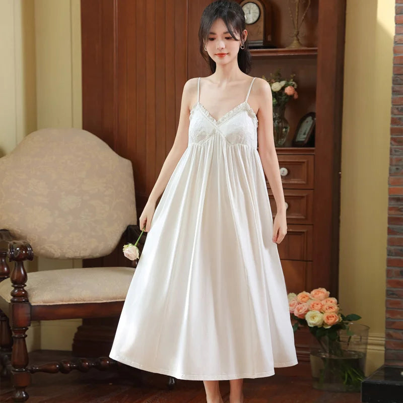 Embroidered Cotton Lace Nightdress