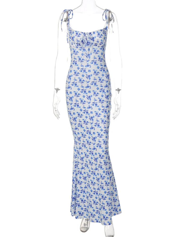 Strapless Floral Bodycon Maxi