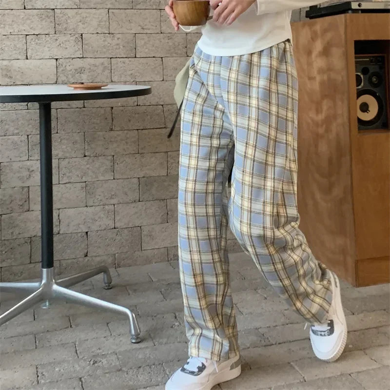 Fleece-Lined Plaid Winter Trousers