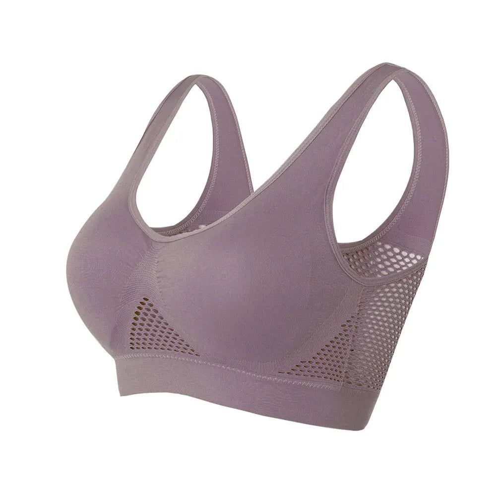 Hollow-Back Seamless Sports Bra