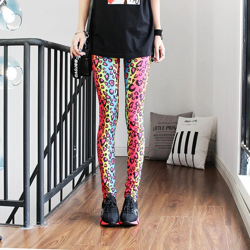 Colorful Leopard Street Leggings