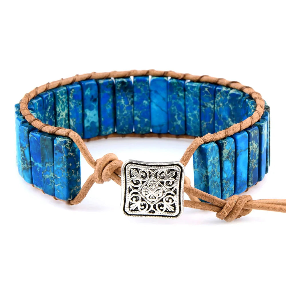 Natural Stone Leather Wrap