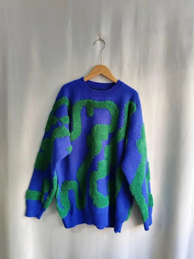 Korobov Japanese Vintage Elegant O Neck Women Sweaters Flower Embroidery Sueter Mujer Korean Chic Streetwear Jumper Femme