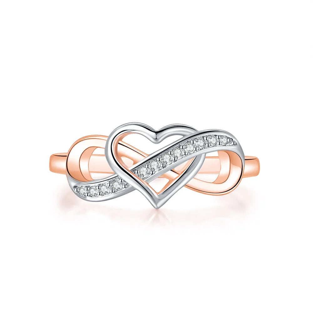 Couple Infinity Love Rings For Women Ladies Jewellery Double Color Dainty Wedding Engagement Gift Promise Rings Jewelry DZR029