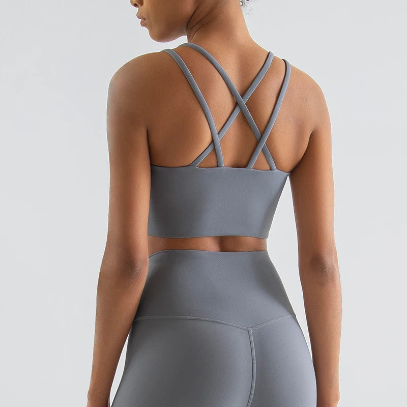 Elastic Cross-Back Sports Bra