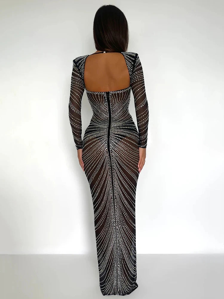 Glitter Mesh Bodycon Dress