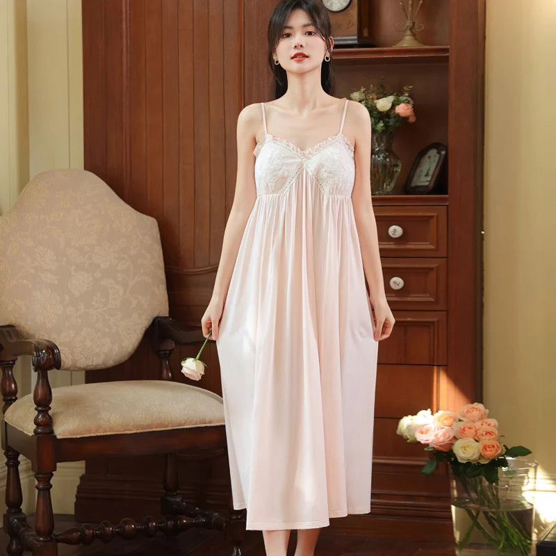 Embroidered Cotton Lace Nightdress