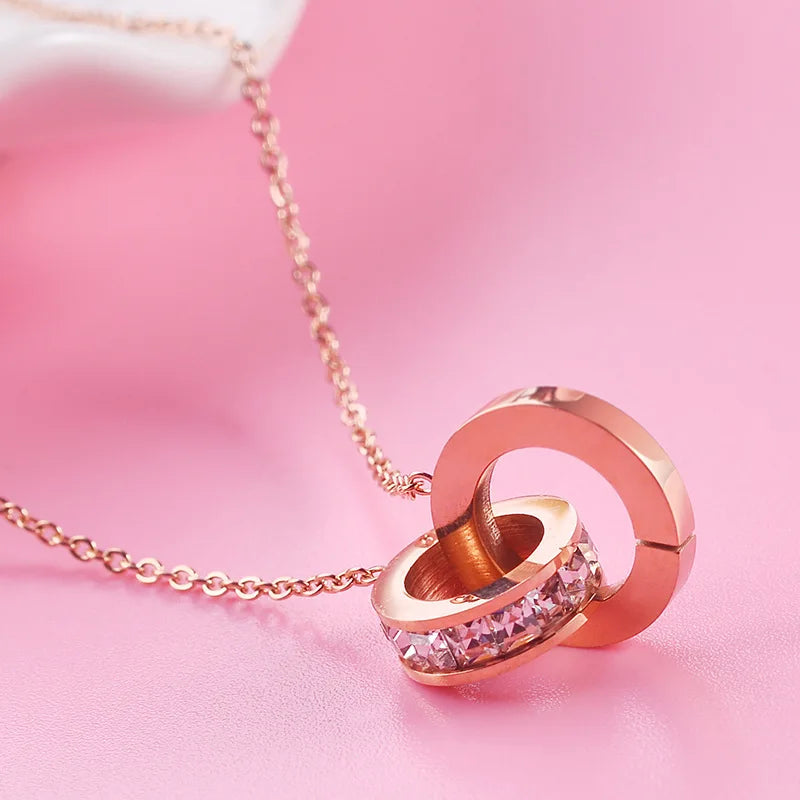 Roman Numeral Crystal Necklace