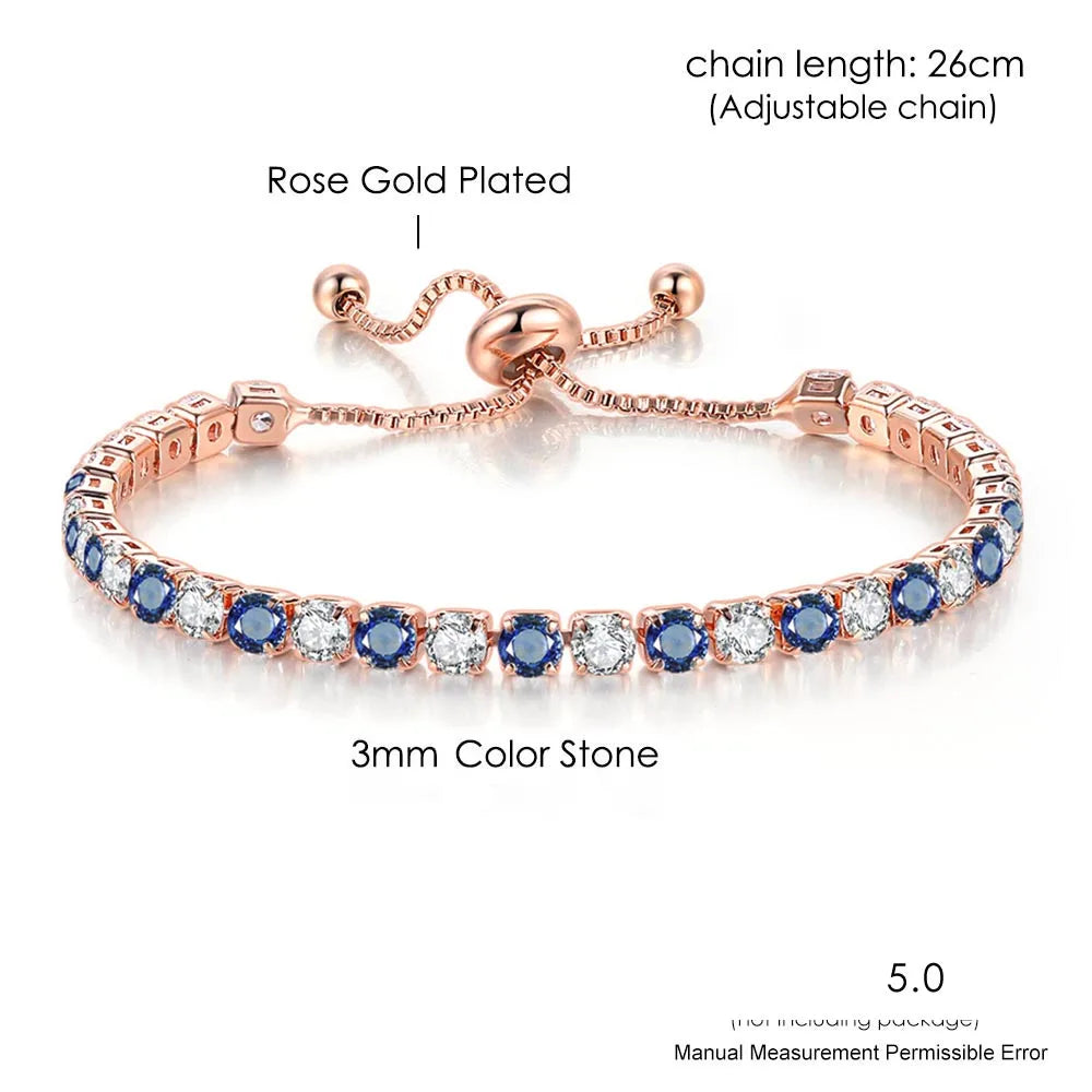 Rainbow Zircon Tennis Bracelet