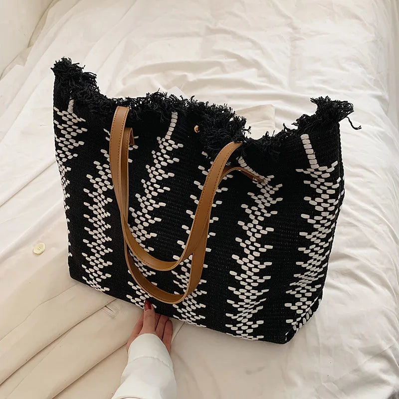 Striped Large Beach Tote