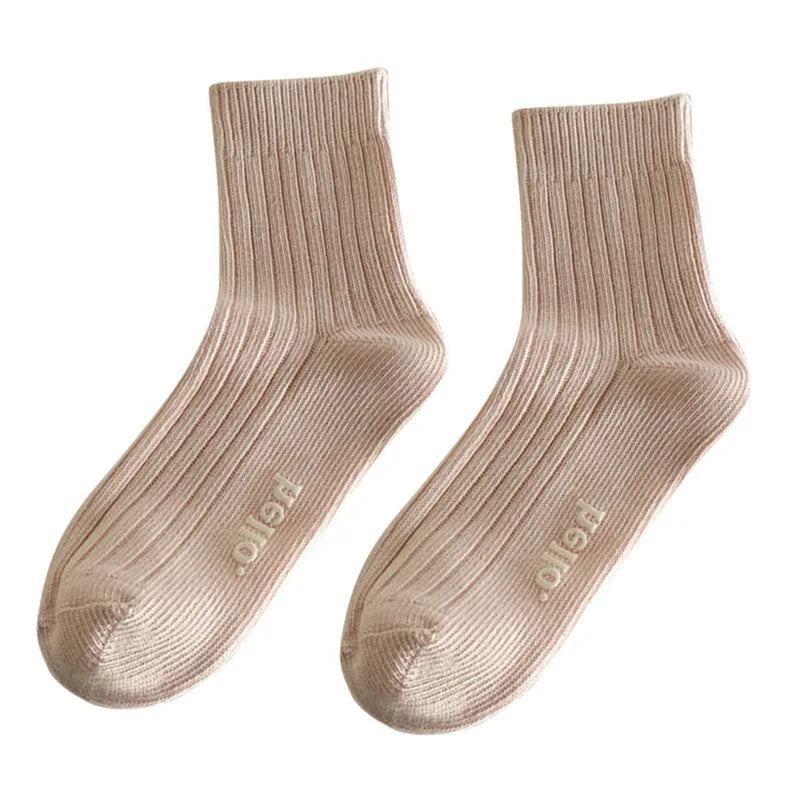 Cute Women's Socks Japanese Fashion New Spring Summer Female Simple Socks Soft Breathable Absorb Sweat Fresh Colorful Socks