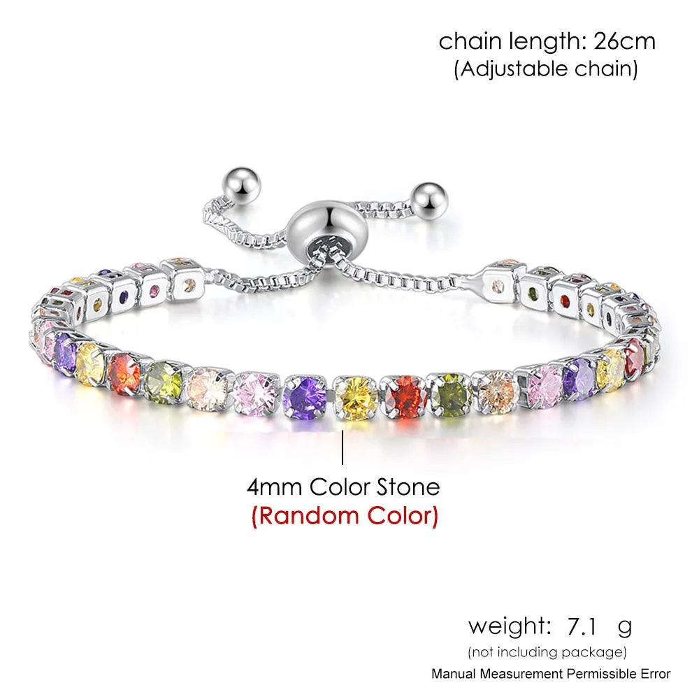 Rainbow Zircon Tennis Bracelet