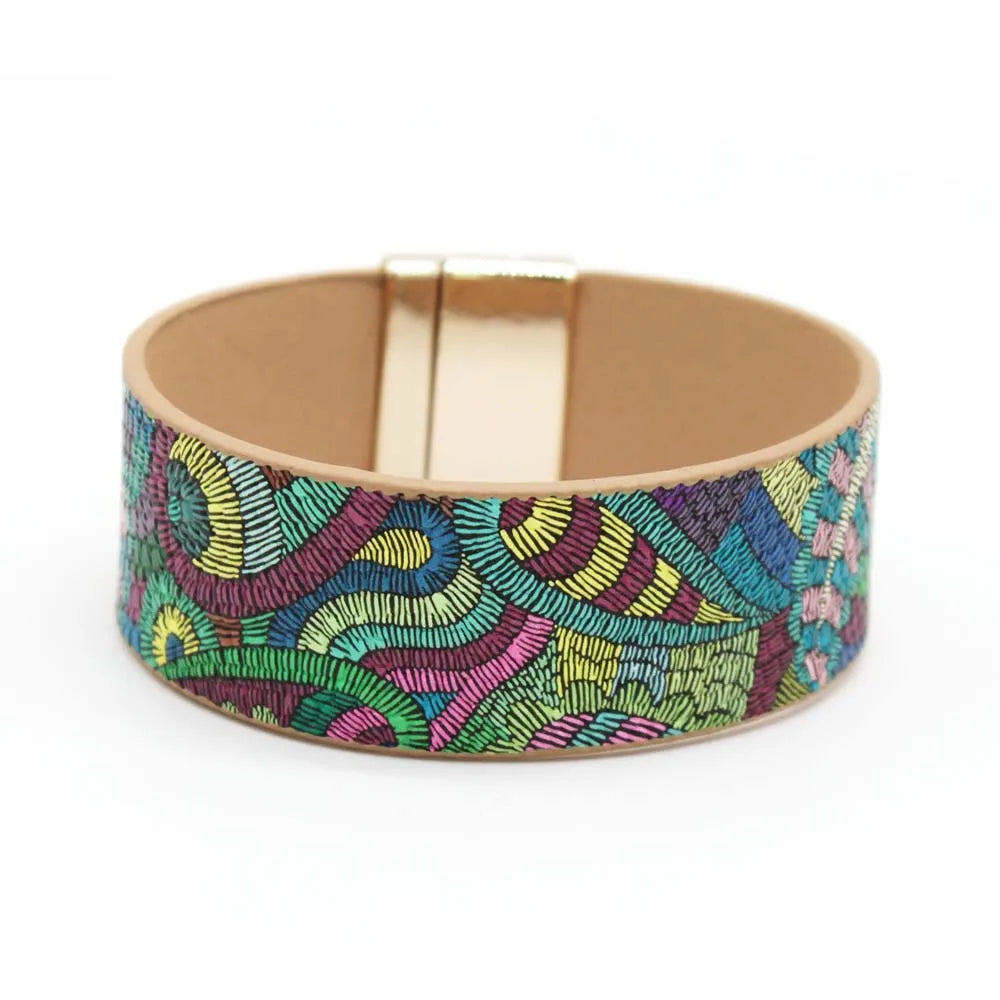 Leather Heartbeat Wrap Bracelet