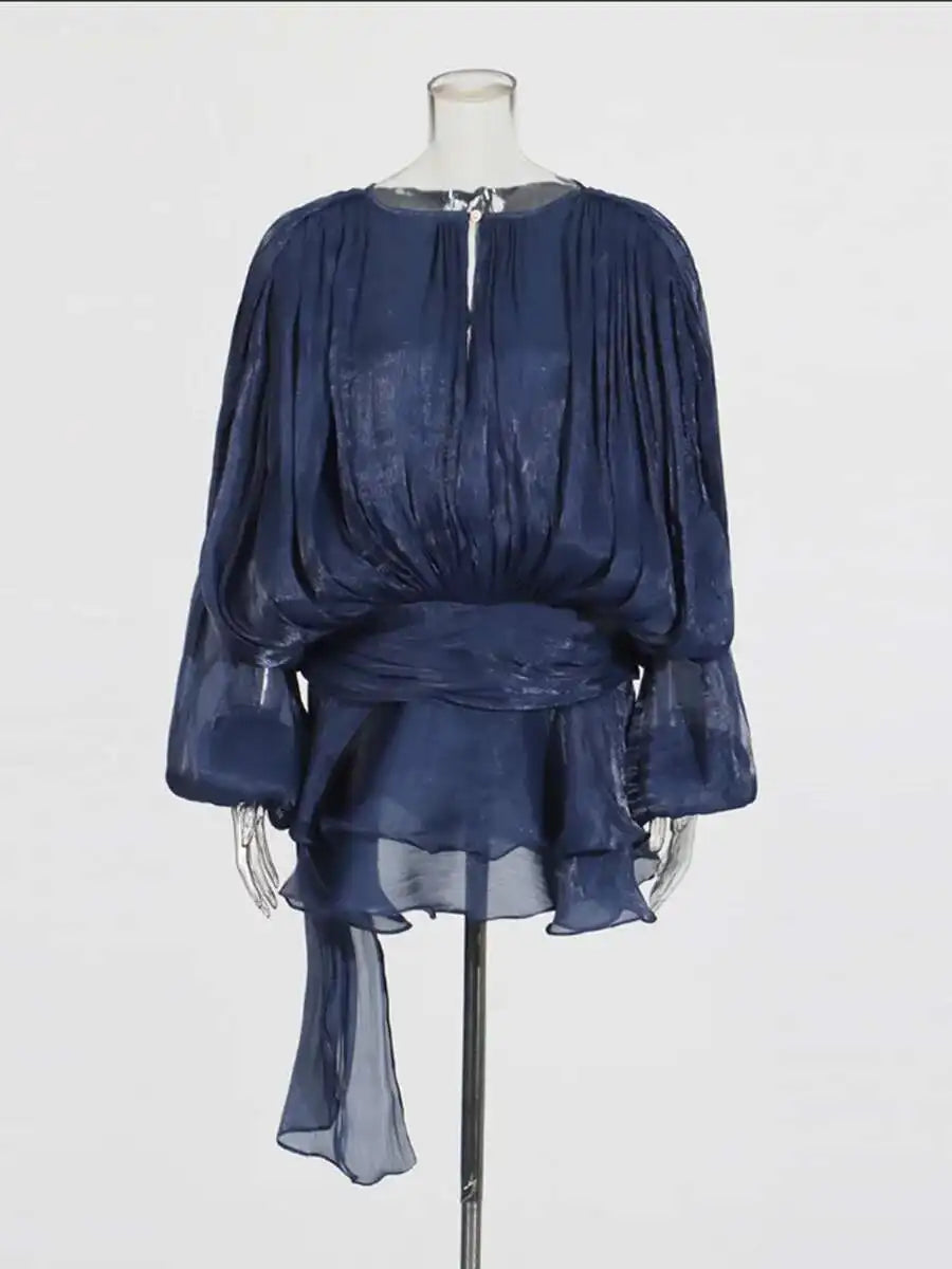 Draped V-Neck Mini Dress