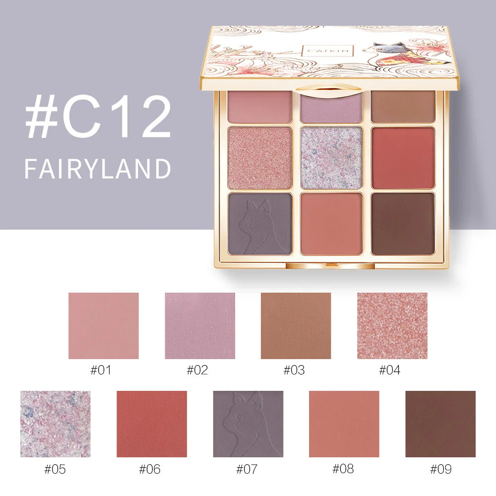 Nine-Color Pigmented Eyeshadow Palette