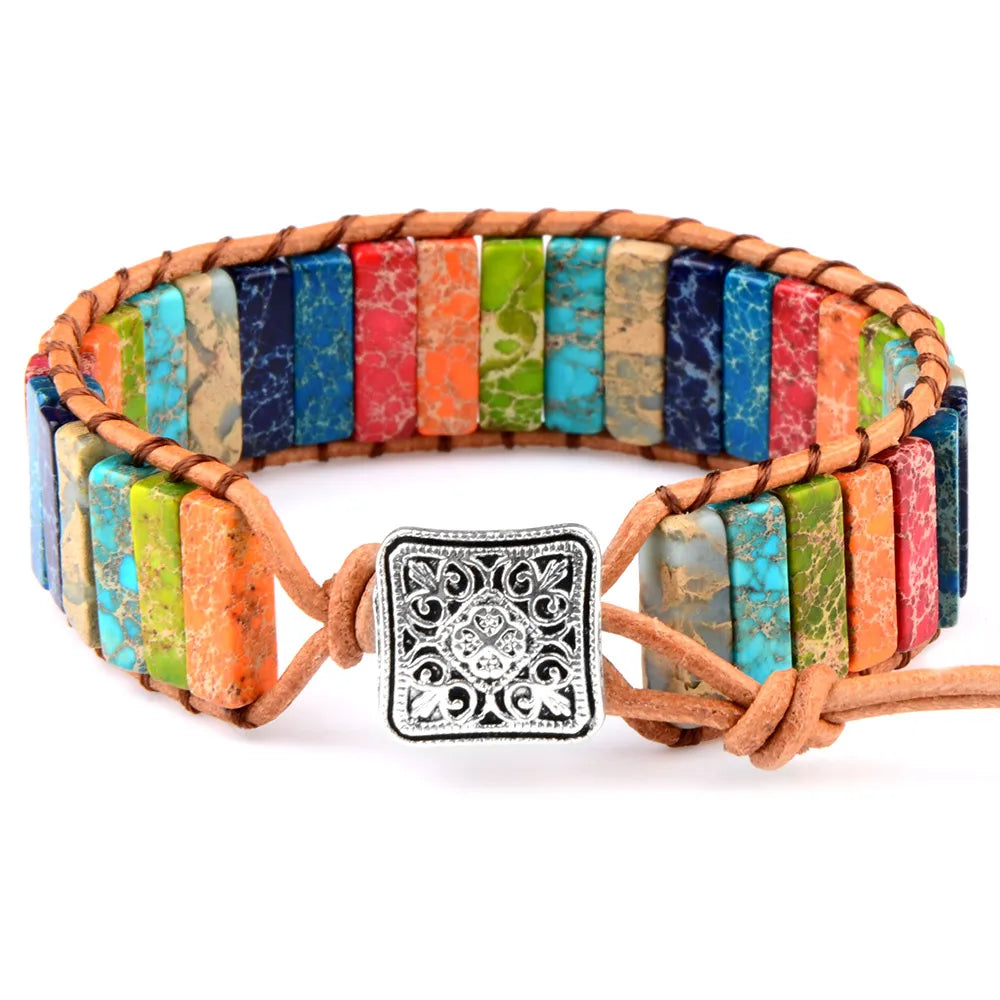 Natural Stone Leather Wrap