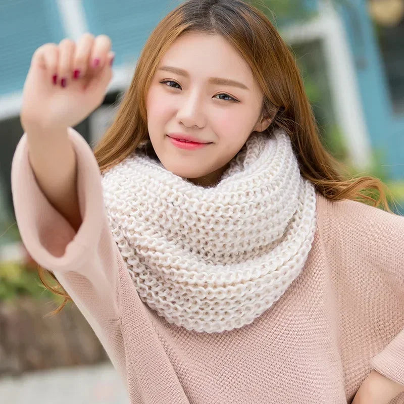 Fashion Women Ladies Knitting Scarf Winter Warm Necklace Scarf for Women Clothing Accessories Imitation Cashmere Female Scarves