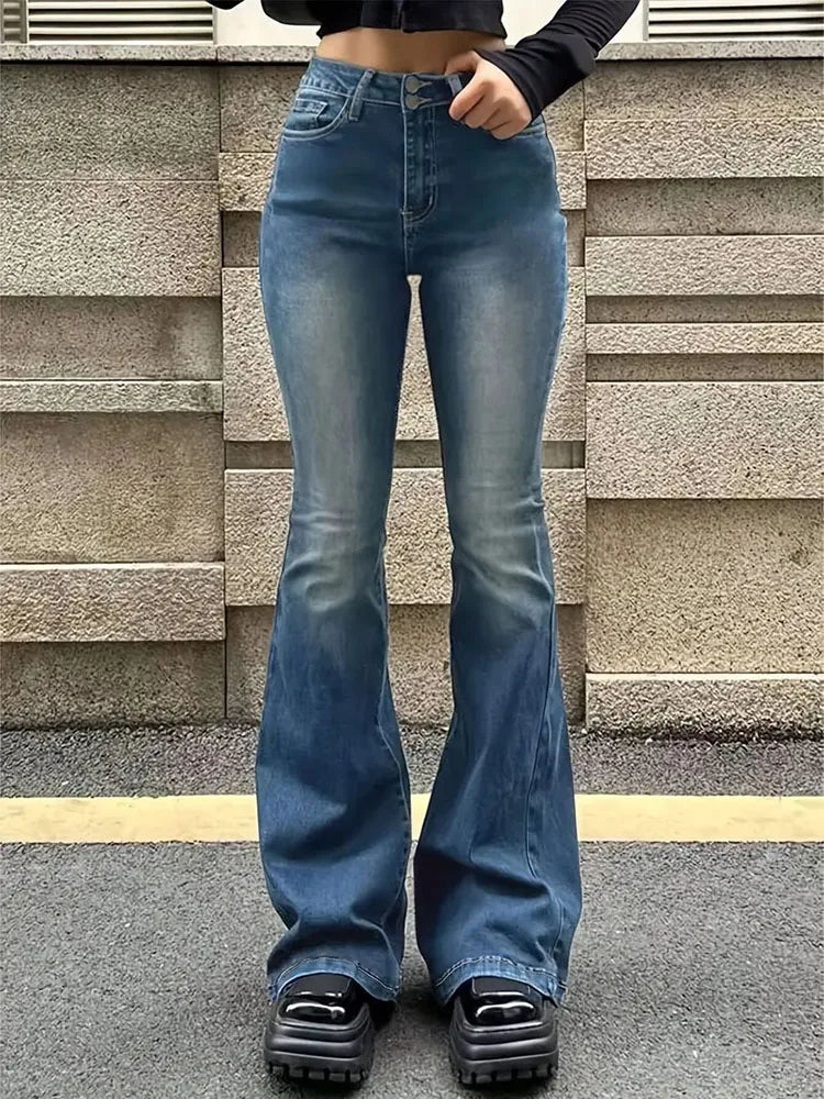 High Waist Bell-Bottom Jeans