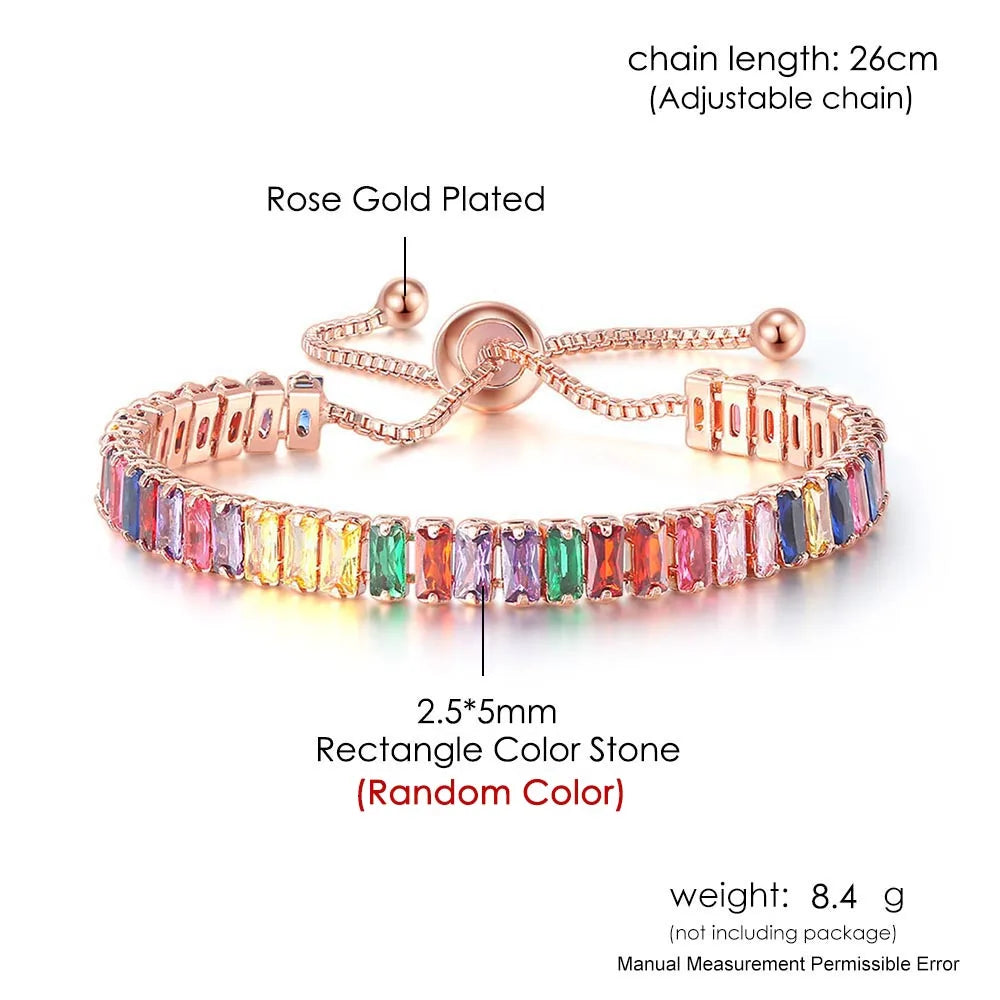 Rainbow Zircon Tennis Bracelet