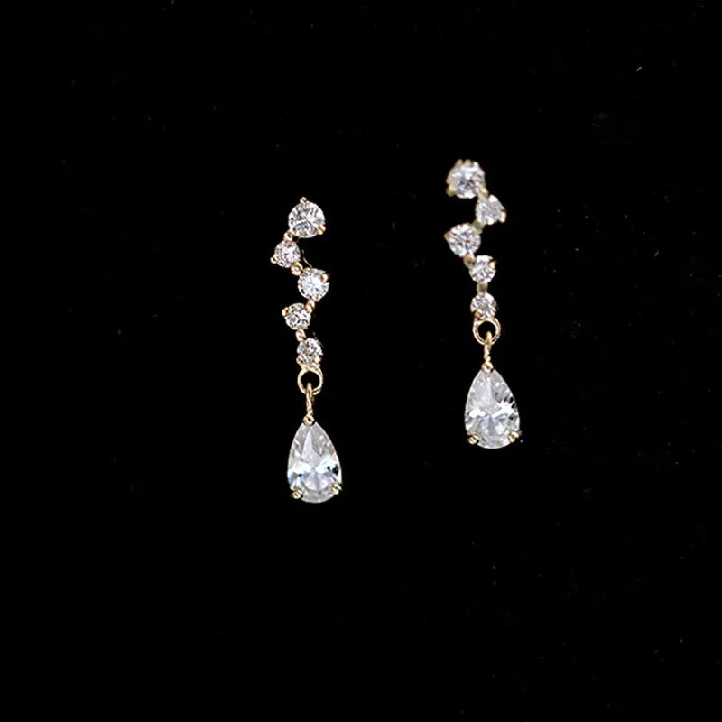 Shiny Zircon Square Studs