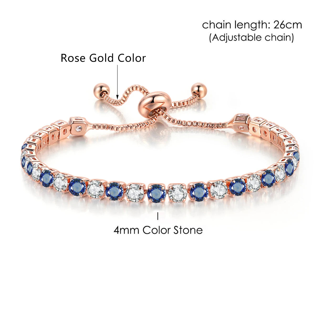Rainbow Zircon Tennis Bracelet