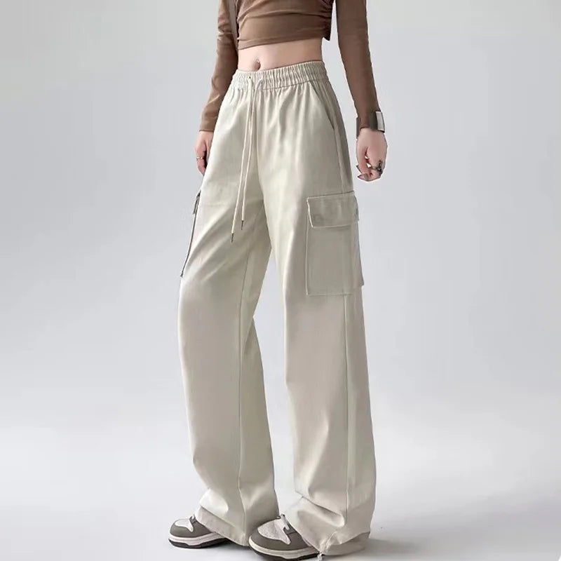 Pocketed Wide-Leg Cargo Pants