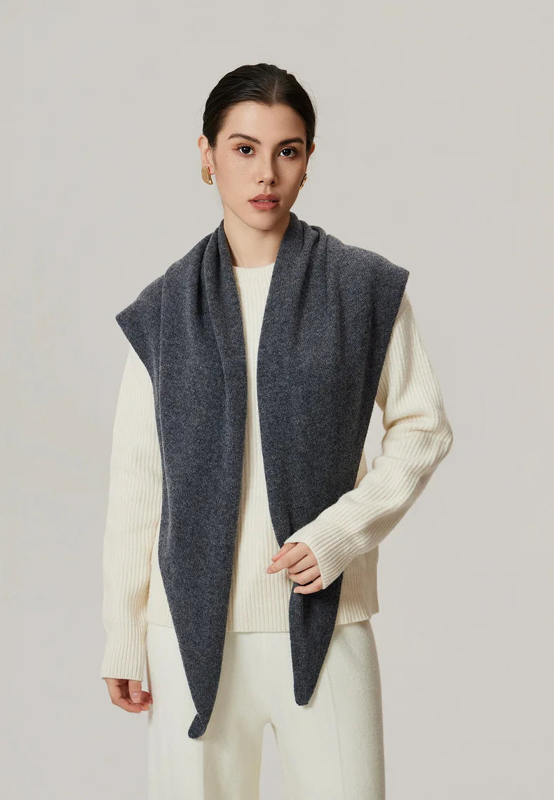 Women's Casual Solid Color Knitted Scarf for Autumn And Winter Warm Cozy Fashion Accessory