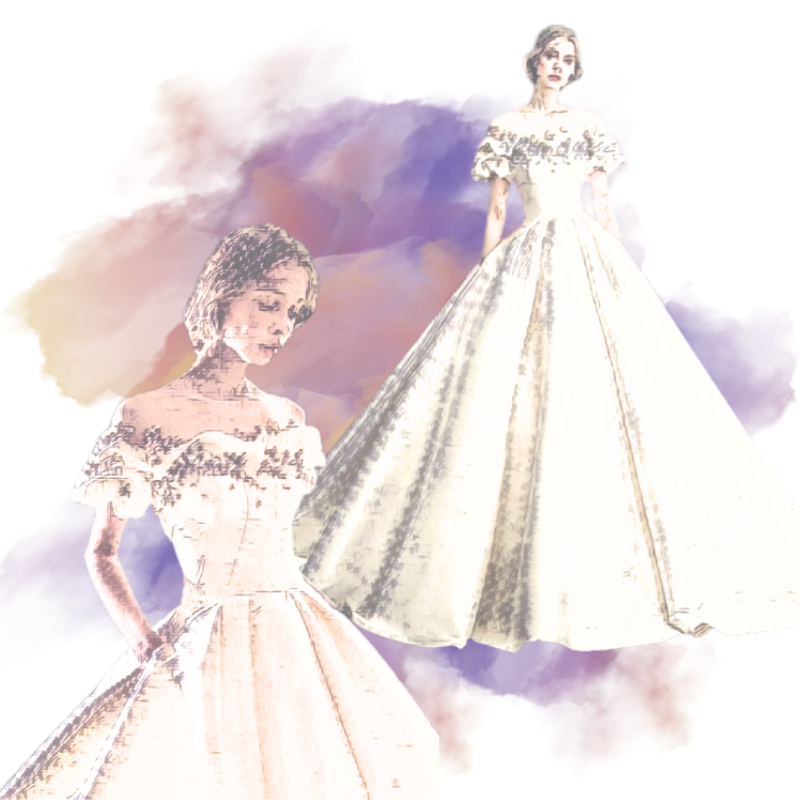 The Alena Dorette Bridal Color : Off white floor|Off white train|Champagne floor|Champagne train 