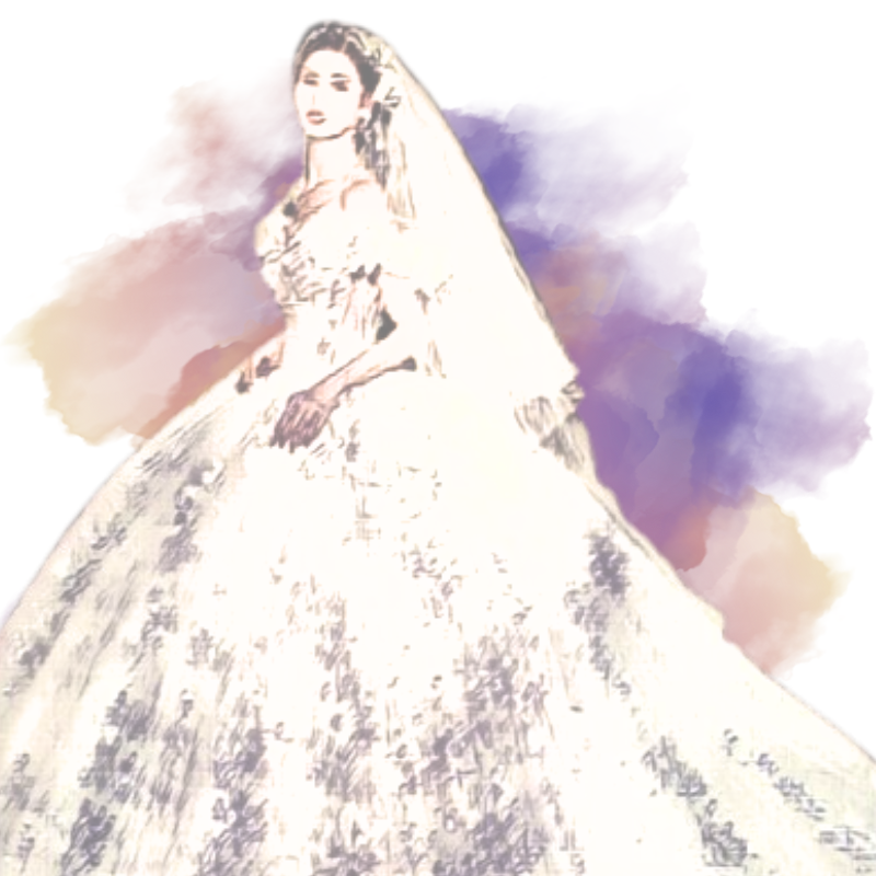 The Vivian Nicolina Bridal Color : Off-White floor|Off-White train 