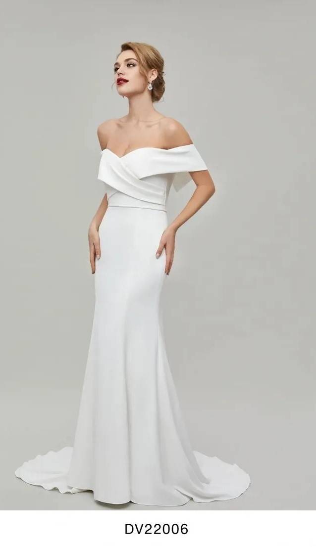 DV22006 Crepe Gown by Drew Valentine Bridal Drew Valentine Colour : Ivory 