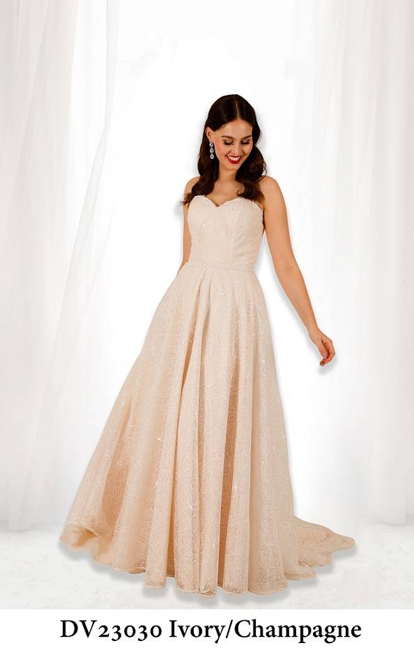 DV23011 Slipper Satin Gown by Drew Valentine Bridal Drew Valentine Colour : Ivory 