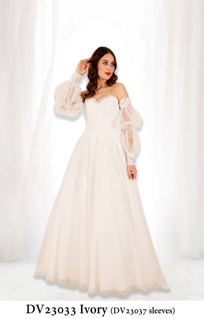 DV23011 Slipper Satin Gown by Drew Valentine Bridal Drew Valentine Colour : Ivory 