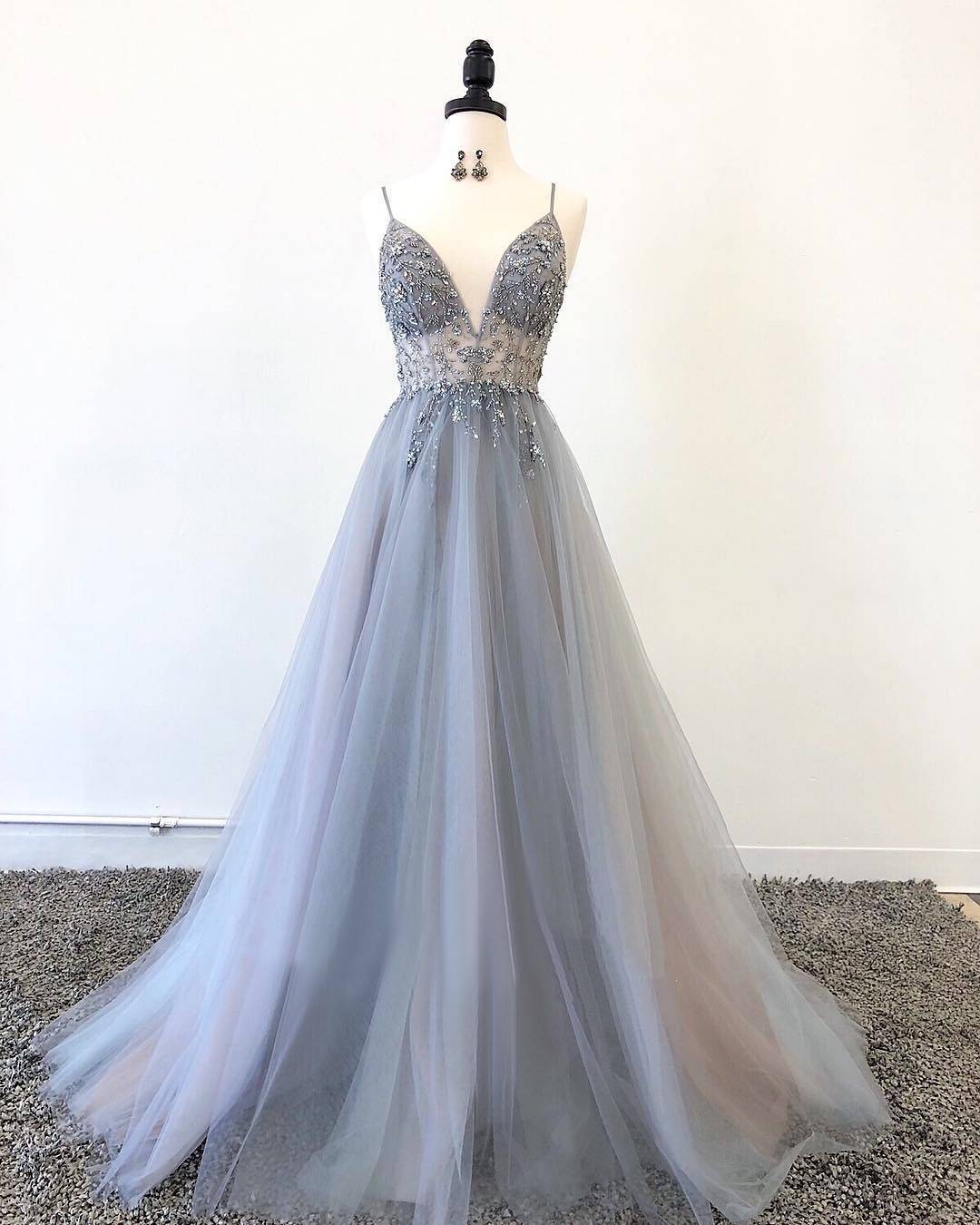 Girl's Elegant Gown Prom Dress Aussieprom: online-only Formal & Bridesmaid Color : Grey|Khaki 